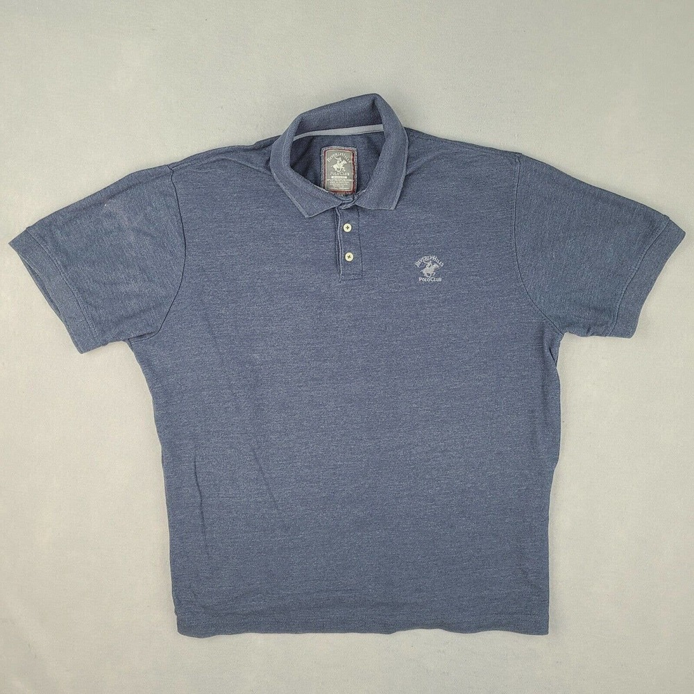 Beverly Hills Polo Club Polo Shirt Men's XL Blue Short Sleeve Modern Fit Casual
